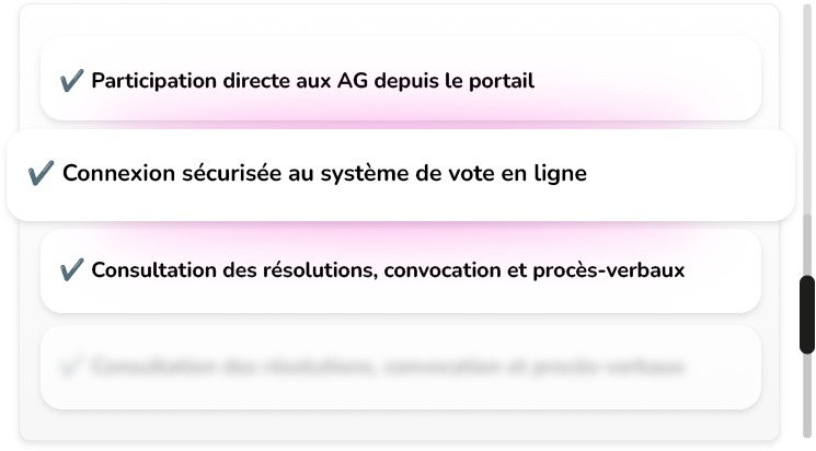 portail associé Vote électronique aux Assemblées Générales
